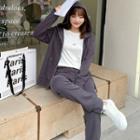 Set : Long-sleeve Hooded Jacket + Drawstring Pants