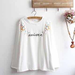 Unicorn Print Long-sleeve T-shirt