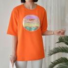 Elbow-sleeve Sequined-detail T-shirt