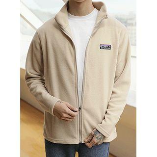 Embroidered Napped Zip-up Jacket