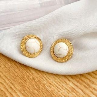 Faux Gemstone Alloy Earring