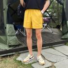 Cord-waist Flap-pocket Shorts