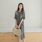 Star Sequin T-shirt Dress