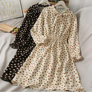 Printed Bow A-line Dress