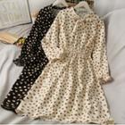 Printed Bow A-line Dress