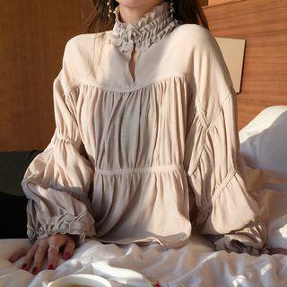 Plain Frill Trim Tiered Blouse