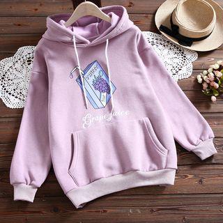 Fleece-lined Juice Printed Hoodie
