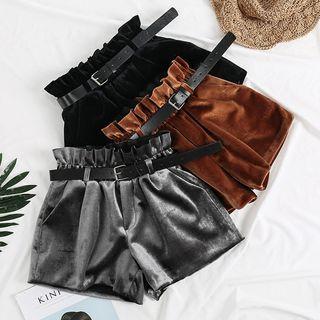 Velvet Wide-leg Shorts