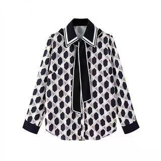 Collar Patterned Blouse