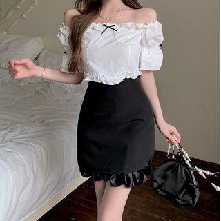 Off-shoulder Bow Detail Blouse