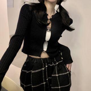 Cut-out Crop Knit Top / Strapless Top