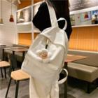 Plain Backpack / Flower Bag Charm / Set