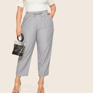 Pinstriped Straight Leg Pants