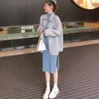 High-waist Plain Knit Top / High-waist Plain Knit Dress / Long-sleeve Tweed Cardigan / High-waist Plain Knit Pants