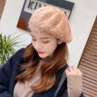 Faux Pearl Fluffy Beret