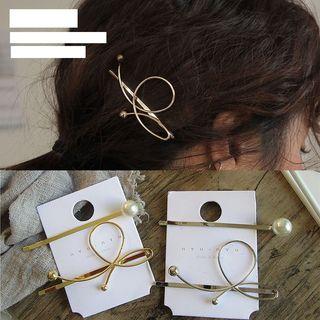 Set: Faux Pearl + Wirework Hair Pin