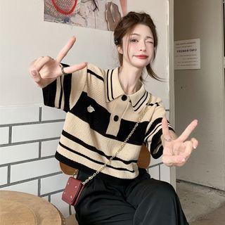 Short-sleeve Striped Polo Shirt / Polo Dress