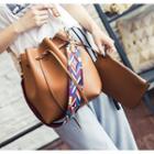 Embroidered Strap Bucket Cross Body Bag