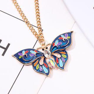 Epoxy Butterfly Pendant Necklace