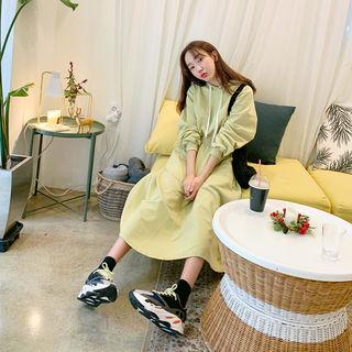 Band-waist Maxi Hoodie Dress