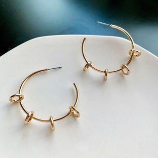 Alloy Interlocking Hoop Open Hoop Earring 1 Pair - As Shown In Figure - One Size