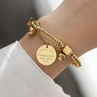 Letter Disc Bracelet Gold - One Size
