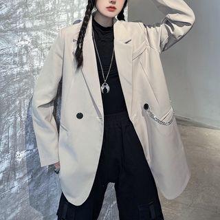 Double-breasted Chain Strap Blazer