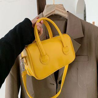 Top Handle Plain Zip Crossbody Bag
