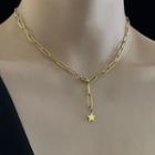Star Pendant Stainless Steel Choker Gold - One Size