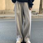 Wide-leg Sweatpants Sweatpants - With Lining - Gray - One Size