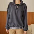 Stand-collar Zipped Sweatshirt