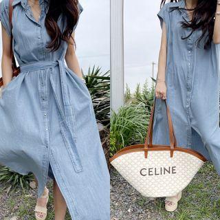 Denim Long Shirtdress Blue - One Size