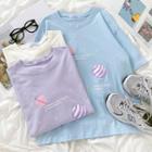 Shrt-sleeve Space Print T-shirt