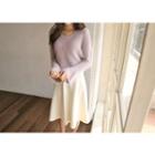 V-neck Lace-up Back Sweater