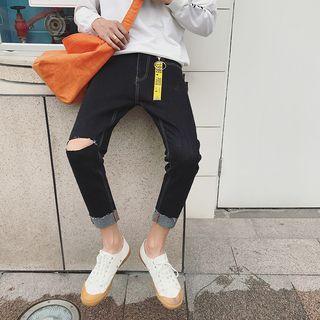 Strap Tapered Jeans