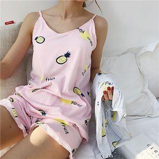 Lougewear Set: Print Padded Camisole + Shorts