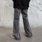 Zip-up Straight Leg Pants