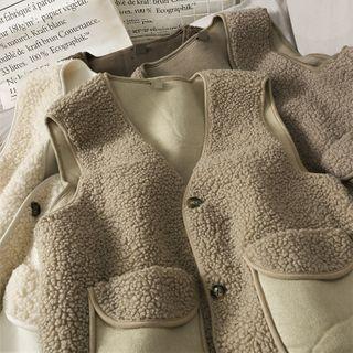Button-down Fleece Vest Jacket
