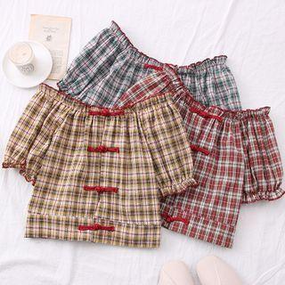 Boatneck Frog-button Qipao Blouse