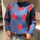 Strawberry Patterned Knit Top