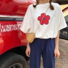 Flower Printed Loose-fit Short-sleeve T-shirt