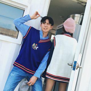 Couple Matching Embroidered Knit Vest