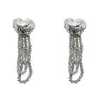 Heart Fringed Earrings Silver - One Size