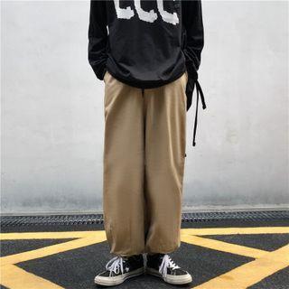 Cargo Plain Wide-leg Pants