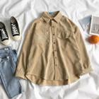 Long-sleeve Corduroy Single-breast Jacket