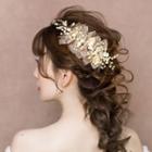 Wedding Faux Pearl Mesh Flower Headband Headband - One Size