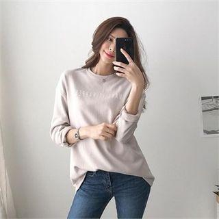 Drop-shoulder Letter Print Top