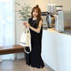 Sleeveless Slit-hem T-shirt Dress