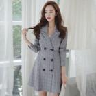 Plaid Double-breasted Coatdress