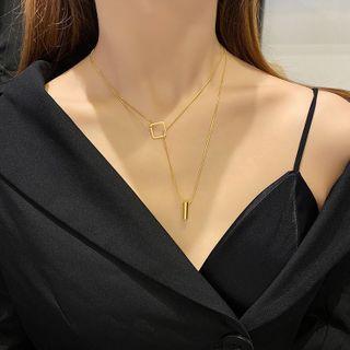Square Necklace As Shown In Figure - One Size